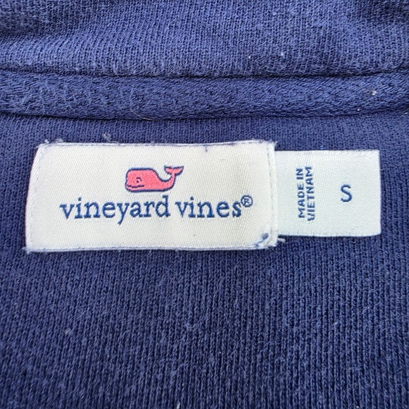 Vineyard Vines Quarter Zip Pullover Sweatshirt Blue Whale Print Men's Size‎ S - Picture 4 of 7